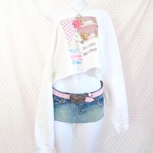 unicorn sweatshirt y2k mcbling off shoulder graphic top